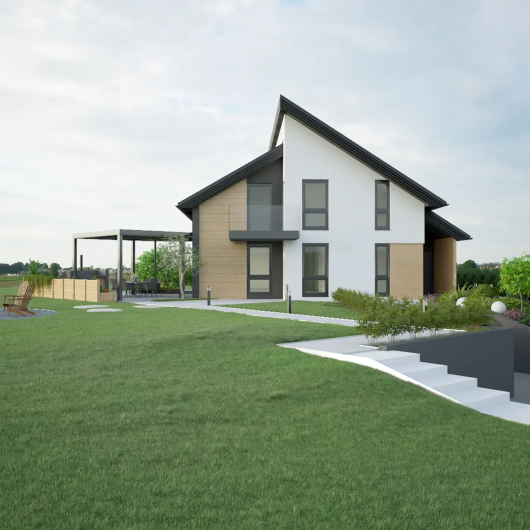 Prikaz stražnjeg dijela kuće u Zagorju