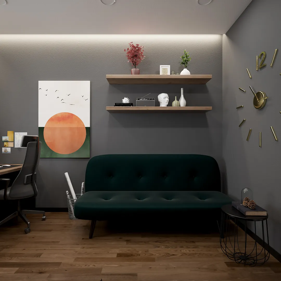 Tamni ured s dva radna stola